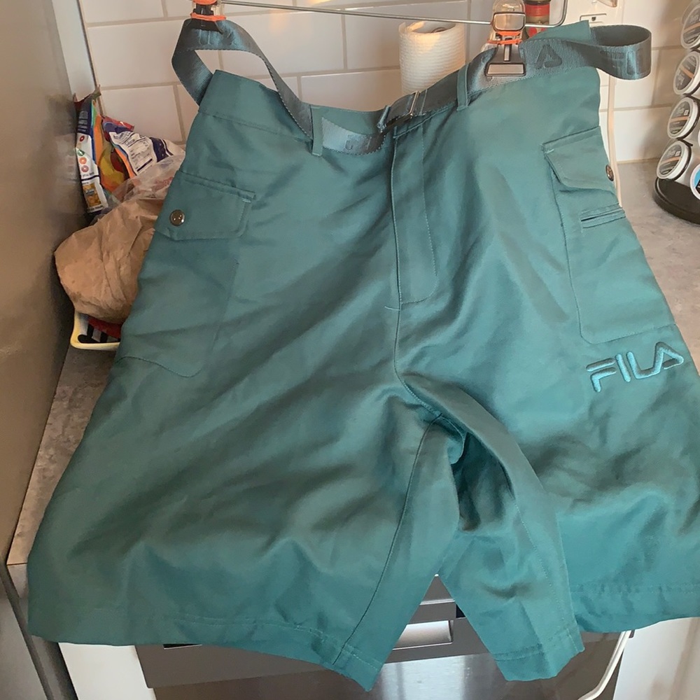 FILA Green Shorts with Matching Belt Size M